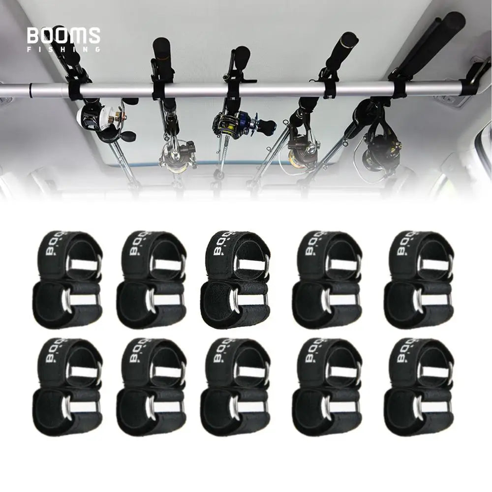 Hook & Catch Fishing Rod Holder 10 Pcs Durable Vehicle Fishing Rod Strap, Fishing Rod Rack, Portable Fishing Strap